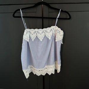 Express Lace and blue cami XS